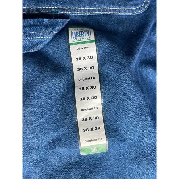 Liberty Men's Stonewashed Denim Bib Overall 38W x 30L, - Picture 4 of 16